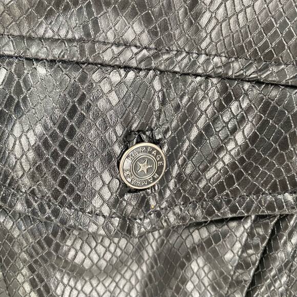 Rampage black faux snakeskin full zip jacket with belt Womens size large - Picture 4 of 16